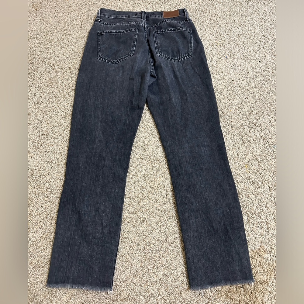 Madewell The Perfect Summer Black Washed Denim Jeans 100% Cotton Women's Size 26 - Picture 2 of 10